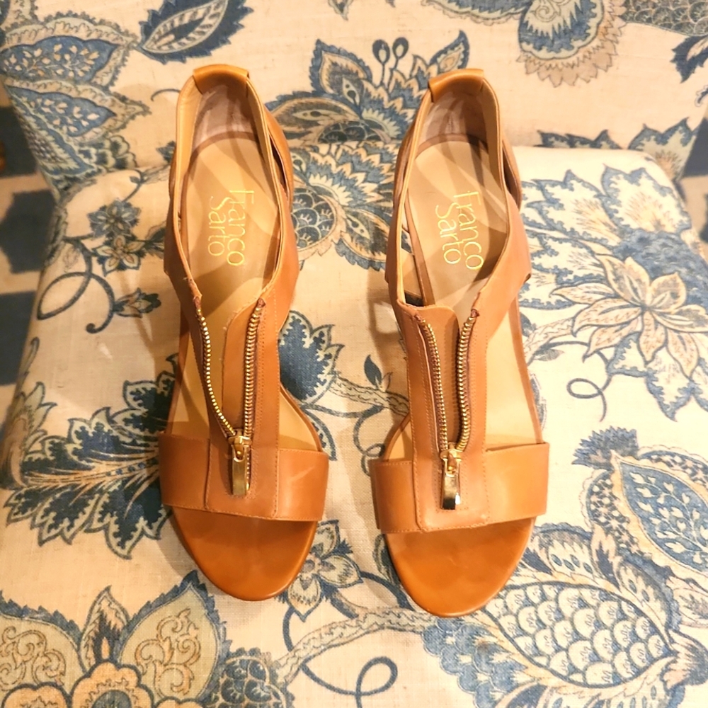 Franco sarto open toed block heels